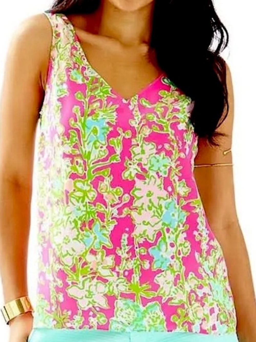 Lilly Pulitzer Sz XS Cipriani Tank in ‘Flamingo Pink Southern Charm’